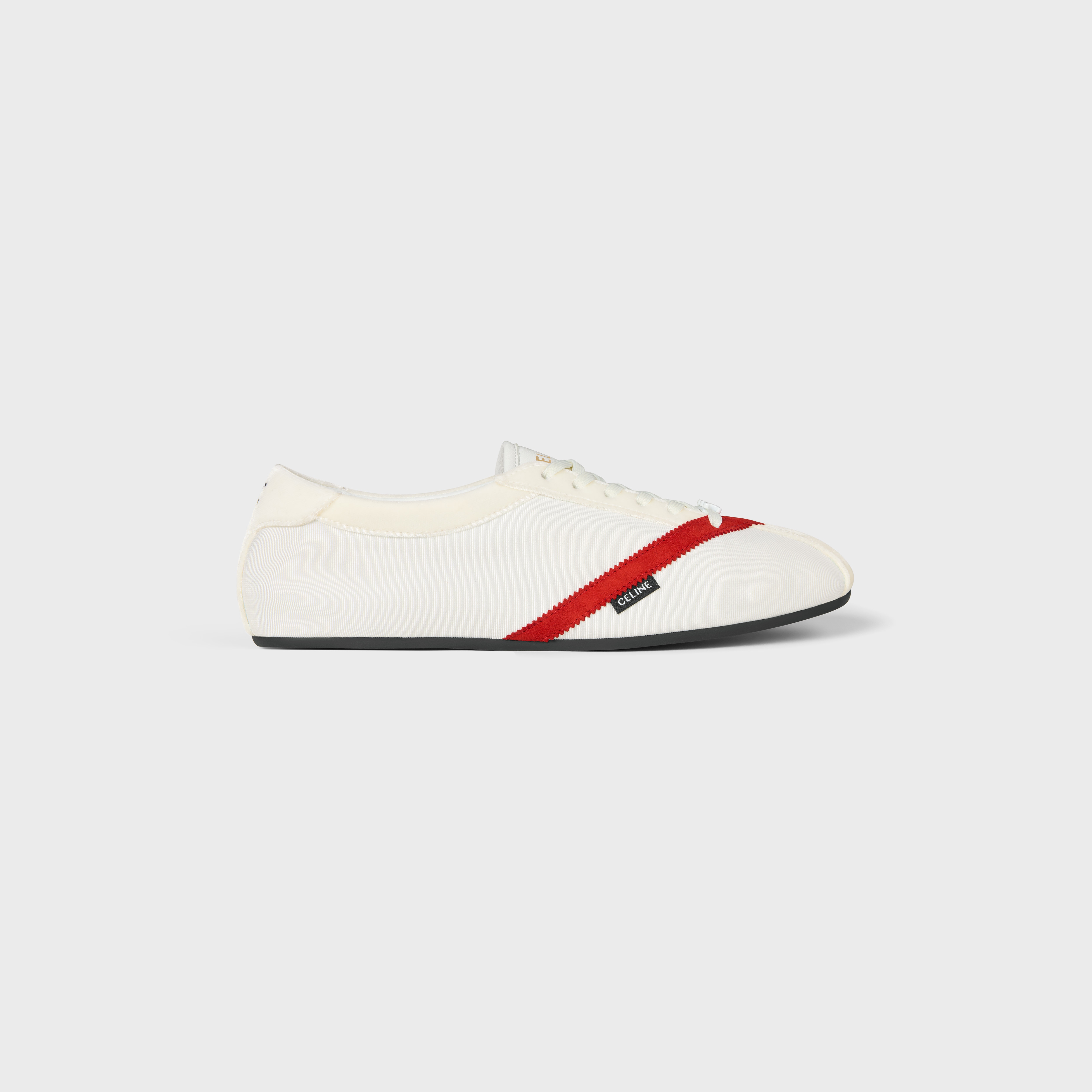 THE FLAT SNEAKER IN GROS GRAIN, VELVET, SUEDE GOATSKIN AND